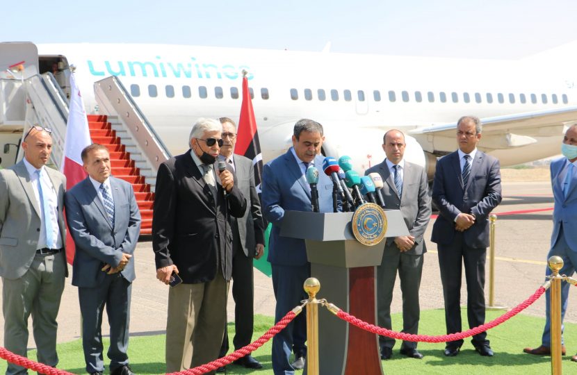 تدشين اول رحلة جوية بين طرابلس و فاليتا