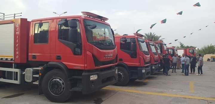 وصول عدد من شاحنات الإطفاء لهيئة السلامة الوطنية