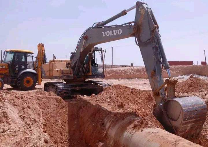 انتهاء أعمال صيانة خط مياه النهر الصناعي بخط أبوزيان – الرحيبات
